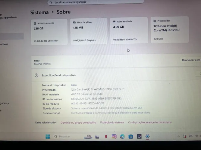 Notebook lenovo i3