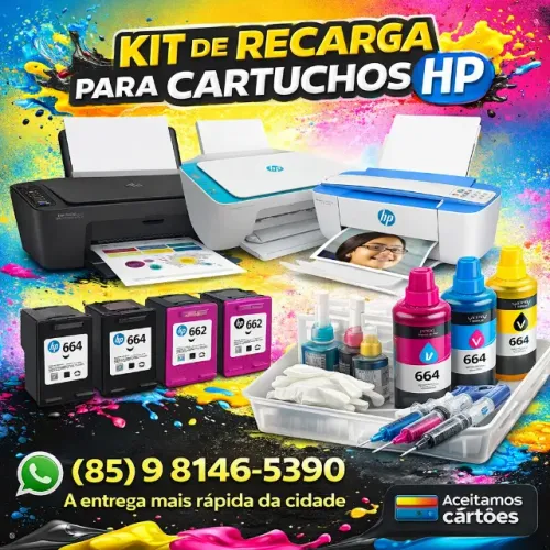 Recarga De Cartuchos HP. KIT DE RECARGA PRA CARTUCHOS HP 664 667 662 E OUTROS