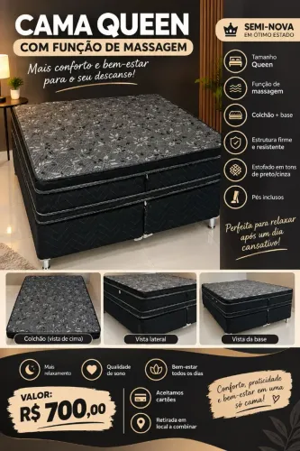 Cama Queen com massagem