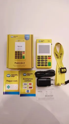 Maquininha De Cartão Air 2 Mercado Pago Point Amarela Claro 4g Wifi Nfc