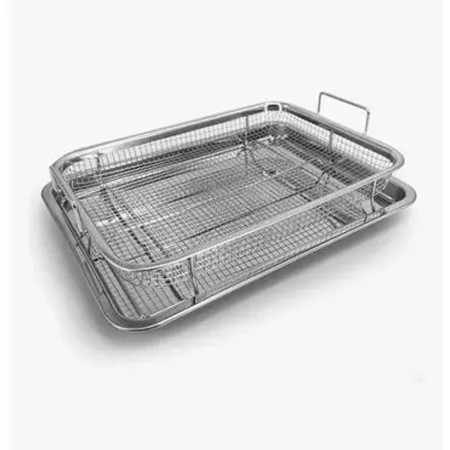 Escorredor 40x30 Inox C/ Bandeja Frituras Cozinha