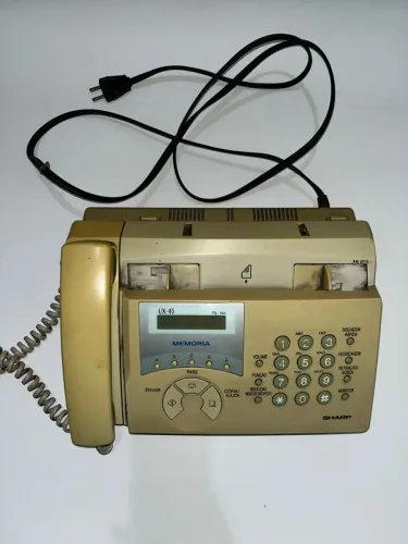 Fax Sharp UX-45 com Telefone - Vintage Retrô Funcionando (Liga)