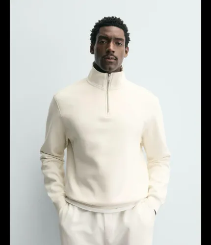 Moletom Quarter zipper da marca ZARA, tamanho M