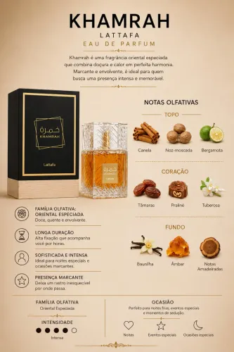 Perfume Khamrah Lattafa 100ml - Árabe Importado | Unissex