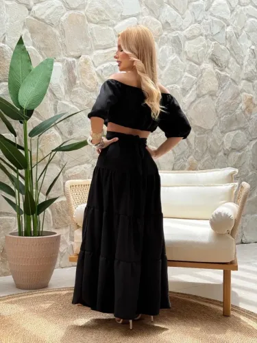 Vestido longo preto