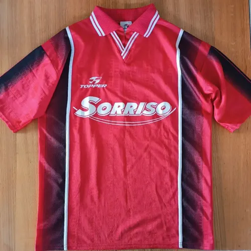 camisa anos 90 topper evento sorriso seleção paulista x carioca tamanho g azul sp x rj