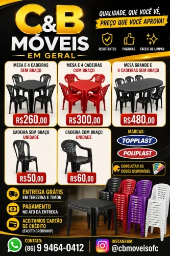 Mesa e Cadeira de Plastico