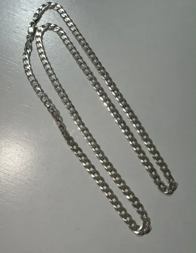 Corrente prata 925 impecável, 5mm 60 cm 