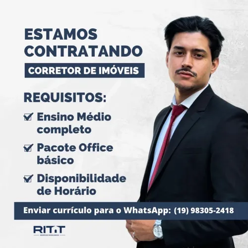 VAGA ABERTA: CORRETOR DE IMÓVEIS