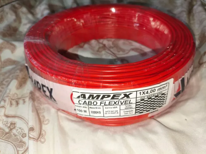 Fio Elétrico 4mm - 100M cada peça!