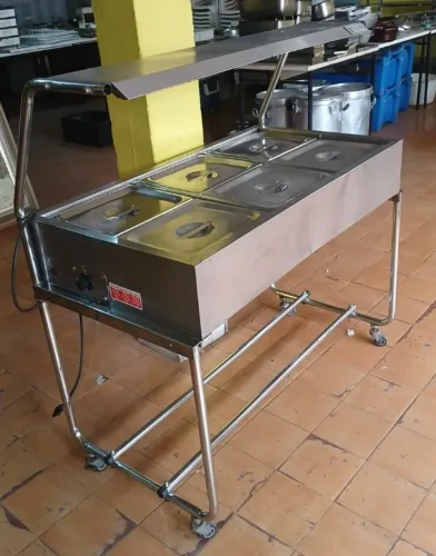 BUFFET SELF SERVICE TÉRMICO 6 CUBAS - TODO EM AÇO INOX