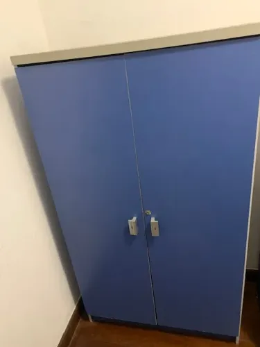 Armário Multiuso azul com prateleiras