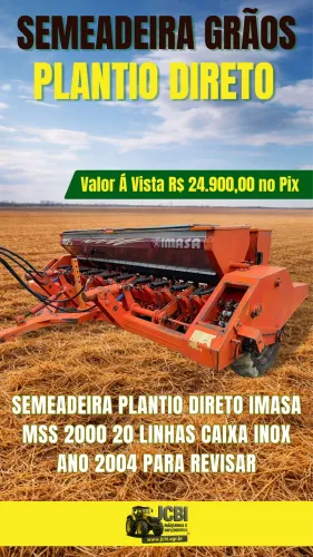 SEMEADEIRA PLANTIO DIRETO IMASA MSS 2000 20 LINHAS CAIXA INOX ANO 2004