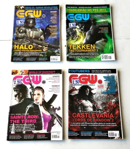 Lote 4 Revistas de Games Antigas - EGW (Números Variados) - Editora Tambor