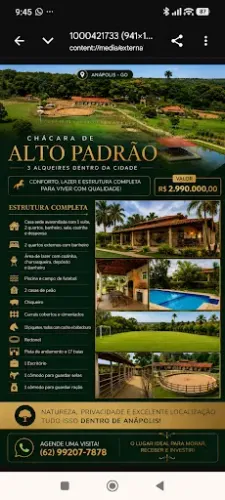 Chácara de Alto Padrão dentro da Cidade de Anápolis-GO.