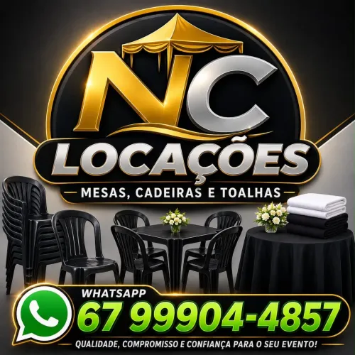 Locação de mesas cadeiras e toalhas para festa e eventos
