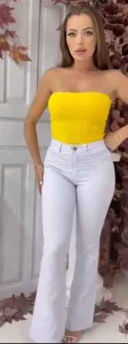 Calças jeans branca 