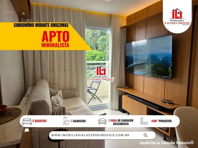 Condomínio Mirante Amazonas, 2 quartos, 100% Mobiliado, Apartamento Minimalista