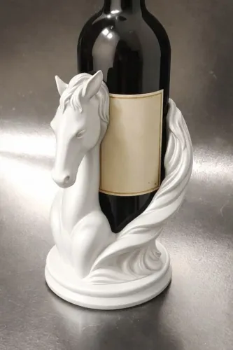Suporte de vinho cavalo branco