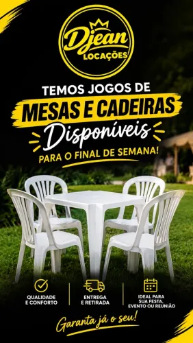 Locação de Mesas e Cadeiras Plásticas