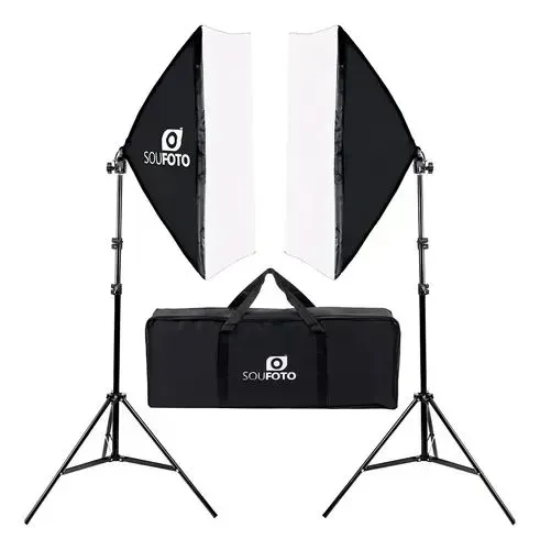 Kit Iluminação Softbox Doppio 50x70cm Tripé 2m