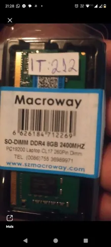 memórias DDR4 de 8 gigas novas lacradas na loja 450 vendo por 300chama no ZAP *