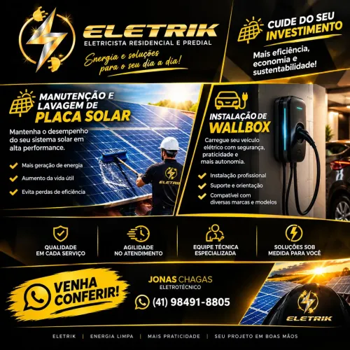 ELETRIK | Limpeza de Placas Solares e Instalação de Wallbox