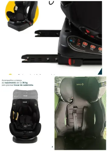 Cadeirinha Safety 1st c/ segurança isofix, criança usa de 0 a 36kg, com todos os itens