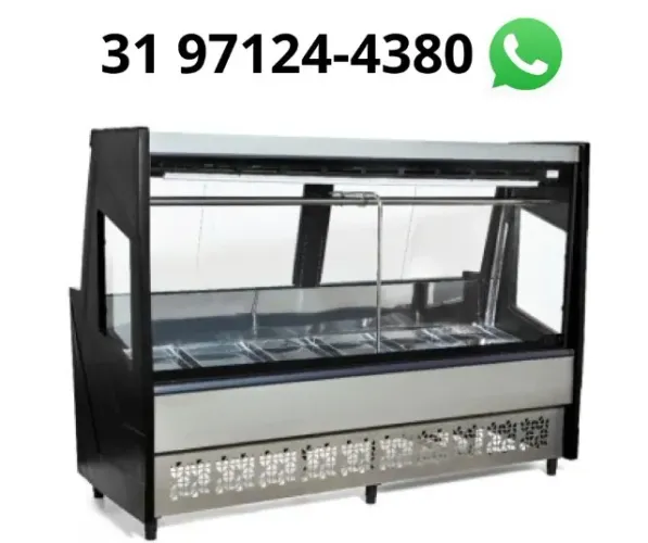 Balcão de Carnes 2M Preto Polar Novo