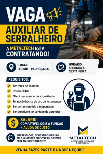 Vaga auxiliar de serralheiro