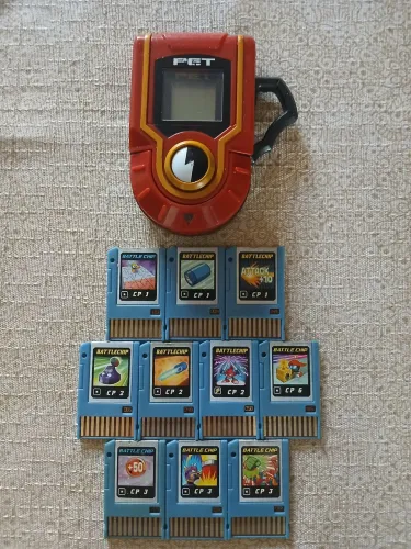 Megaman Advanced Pet vermelho com 10 Battle Chips