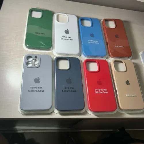 Capa silicone case iPhone 16 pro Max verde, branca, cinza, azul, vermelha e marrom novas