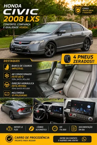 Honda Civic Sedan LXS 1.8/1.8 Flex 16V Aut. 4P 2008