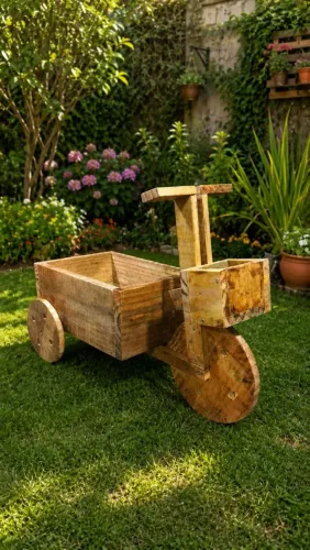 Carrinho e bicicletinha de mad. P/ plantas jardins suculentas enfeites etc