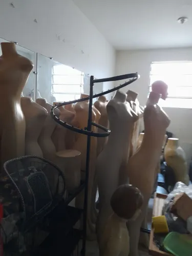 Manequins,araras e prateleiras.