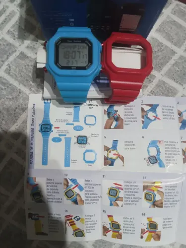 Relógio Champion Yot Digital Masculino + Pulseira Extra Vermelha - Usado, LEIA o ANÚNCIO