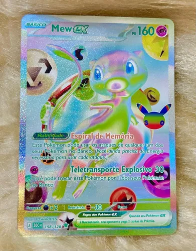 Carta Pokémon Mew EX rara 30 anos Pokemon TCG