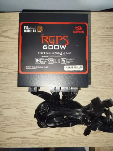 Fonte 600w Redragon 80 Plus Bronze Full modular