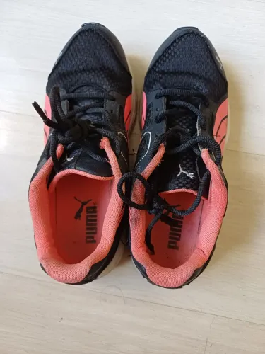Tênis Puma Esportivo Feminino - Tamanho 37 - Preto e Rosa / Salmão