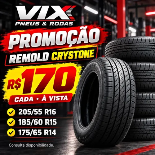 Pneu Remold Crystone - R$ 170 cada à vista (consulte a medida)