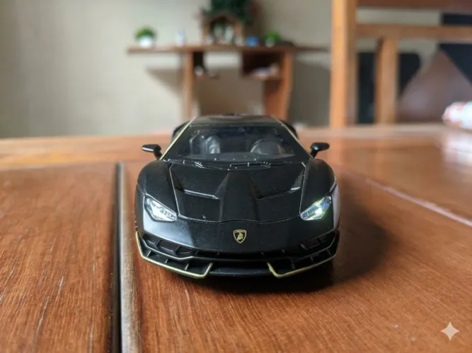 Miniatura Lamborghini LP770 Escala 1:32 - Carrinho de Luxo em Metal com Abertura de Portas