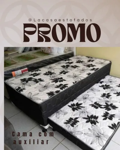 Cama solteiro com auxiliar 