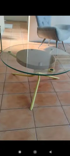 Mesa de centro de vidro 80cm