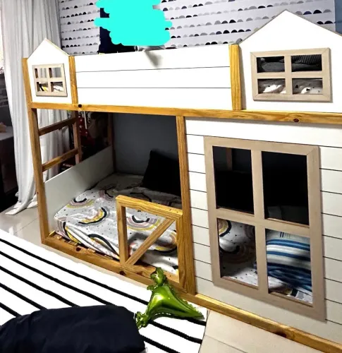 Beliche Infantil Casinha em Madeira - Personalizada (Sem avarias)
