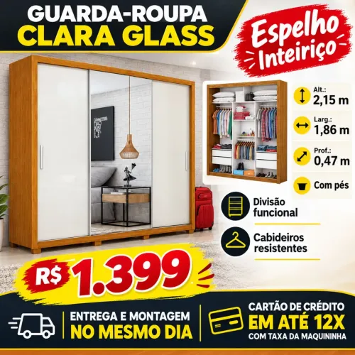 Guarda roupa com espelho casal