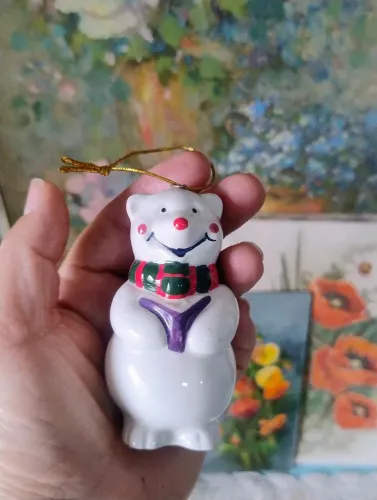 Enfeite de natal porcelana antigo urso polar