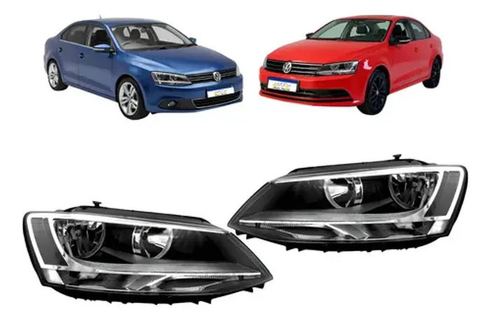 Farol Foco Duplo Mascara Negra Jetta 2011 A 2016 Par Novo Ambos Lados