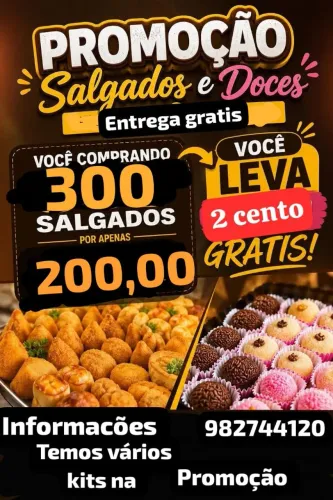 Salgados e doces em promoção 