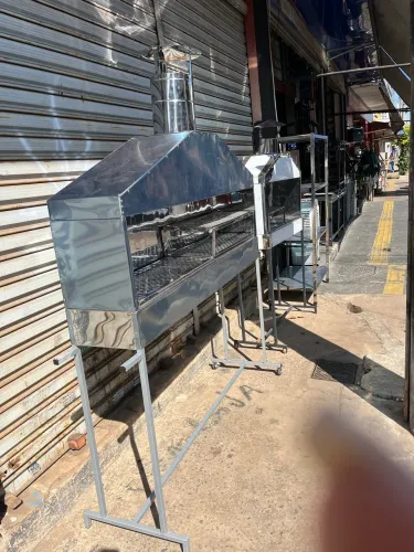 CHURRASQUEIRA INOX PROFISSIONAL 1,50M C/ COIFA | ESPETINHOS | PARCELAMOS NO CARTÃO