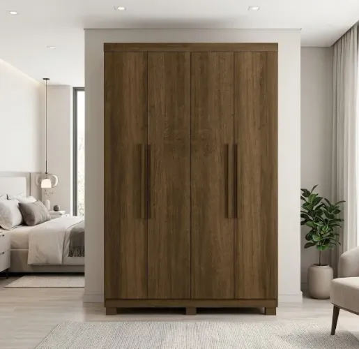 Guarda Roupa Milão 4 Portas - FRETE E MONTAGEM GRÁTIS!